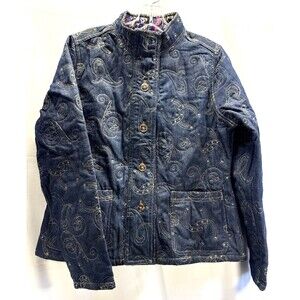 Carson Kressley “PERFECT “ Reversible”Denim/Paisley Women’s Jacket-Size M